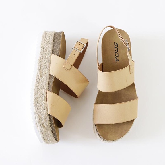 nude flatform sandals